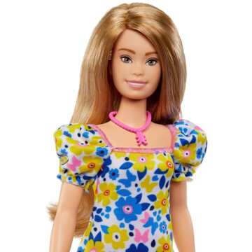 Barbie Fashionistas Doll #208 with Down Syndrome Wearing Floral Dress, Created in Partnership with The National Down Syndrome Society
