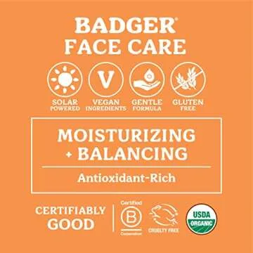 Badger Face Oil, Seabuckthorn, Certified Organic, Seabuckthorn Oil, Organic Face Oil, Moisturizing Facial Oil, Natural Face Oil, 1 oz Glass Bottle