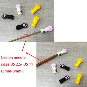 SPANSEE 6 PCS Cat Paw Needle Stoppers for Small Needles