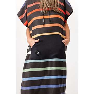 Nomadix Changing Poncho - S/M - Quick Dry & Absorbent Hooded Surf & Swim Poncho - Sewn Sides For Pri...