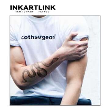 INKARTLINK Tattoo Tech,2 Sheets Extra-Large Semi Permanent Tattoo,Adult Art Design Temporary Tattoos...