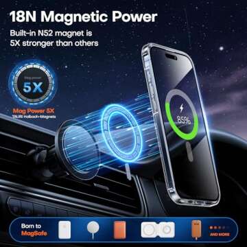 TAURI for iPhone 15 Pro Max Case, Compatible with MagSafe, [3 in 1] 1X Clear Case [Not-Yellowing] wi...