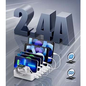 Honcila Charging Station for Multiple Devices - 50W Fast Charge Dock