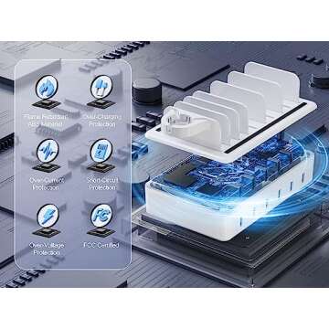 Honcila 6-Port Fast Charging Station for Multiple Devices