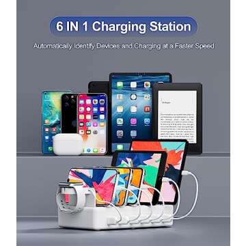 Honcila 6-Port Fast Charging Station for Multiple Devices