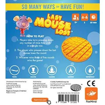 FoxMind Games: Last Mouse Lost Game - The Original Push Pop Bubble Popping Sensory Pop It Fidget Toy Game - Autism ADHD Special Needs Stress Reliever & Fine Motor Learning [Amazon Exclusive]