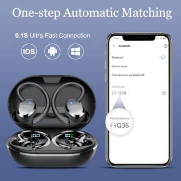 Wireless Earbuds with 68H Battery and Waterproof Design