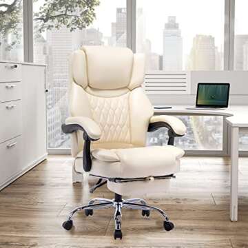 High Back Massage Reclining Office Chair with Footrest for Comfort