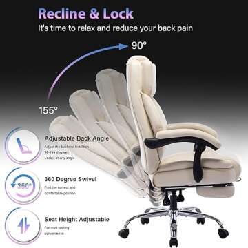 High Back Massage Reclining Office Chair for Comfort