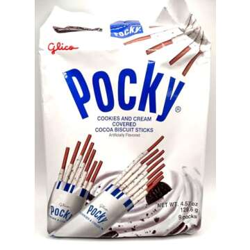 Pocky Sticks Japanese Snacks Variety Pack of 3 - Poky Stix Strawberry, Chocolate, Cookies, and Cream...