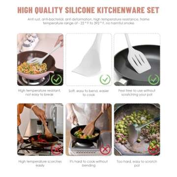 12-Piece Silicone Kitchen Utensil Set for Nonstick Cookware