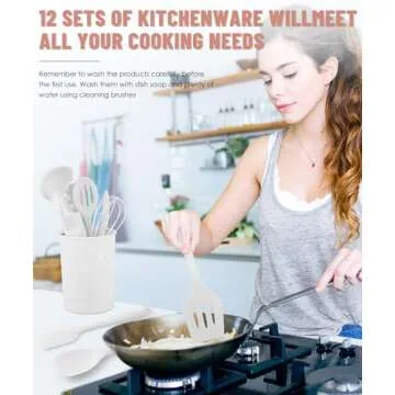 12-Piece Silicone Kitchen Utensil Set for Nonstick Cookware