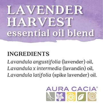 Aura Cacia Lavender Harvest Essential Oil Blend - Relaxing Aroma