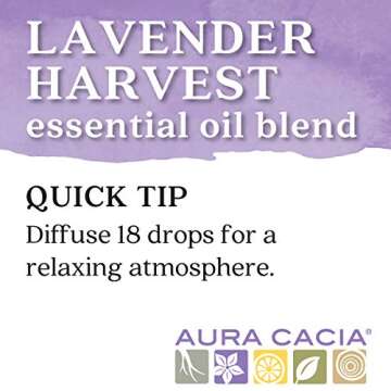Aura Cacia Lavender Harvest Essential Oil Blend - Relaxing Aroma