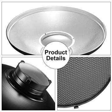 Soonpho 21 inch Beauty Dish with Honeycomb Grid for Bowens