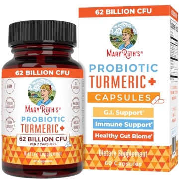 MaryRuth's Organic Turmeric Probiotic 62B CFU for Digestive Health