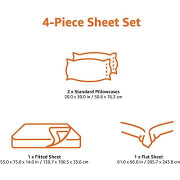 Amazon Basics 4 Piece Deluxe Microfiber Bed Sheets, Full Size, Light Gray, Solid