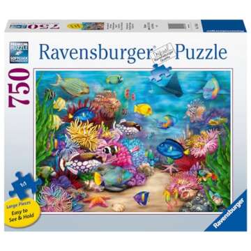 Ravensburger Tropical Reef Life 750 Piece Large Format Jigsaw Puzzle for All Ages - Unique Softclick...