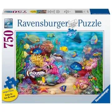 Ravensburger Tropical Reef Life 750 Piece Large Format Jigsaw Puzzle for All Ages - Unique Softclick...
