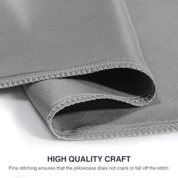 EXQ Home Satin Pillowcase for Hair and Skin,Cooling Pillow Cases King Size Pillow Case Set of 2 Satin Pillow Covers with Envelope Closure Grey(20x40 inches)