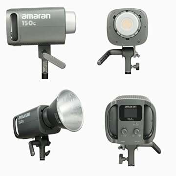 Aputure Amaran 150c RGBWW LED Video Light,150W 2500K-7500K,CRI 95+ TLCI 95+ Bowens Mount Studio LED ...