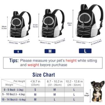 Pawaboo Pet Dog Carrier Backpack, Puppy Dog Travel Front Carrier for Small Medium Dogs Cats, Adjusta...