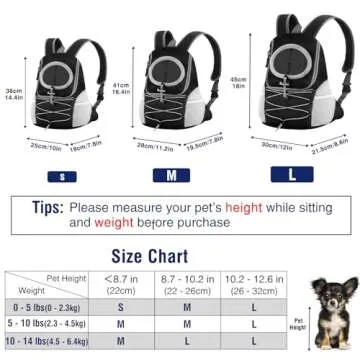 Pawaboo Pet Dog Carrier Backpack, Puppy Dog Travel Front Carrier for Small Medium Dogs Cats, Adjusta...