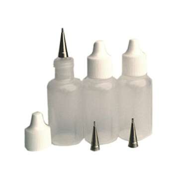 Jacquard Set Of Three Squeeze Bottles & Tips 1/2oz, Clear, White
