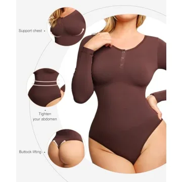 Popilush Shapewear Bodysuit Tummy Control Bust Support