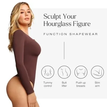 Popilush Shapewear Bodysuit Tummy Control Bust Support