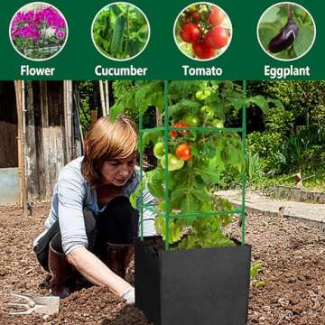 Garden Tomato Cages with Grow Bags for Vertical Plants
