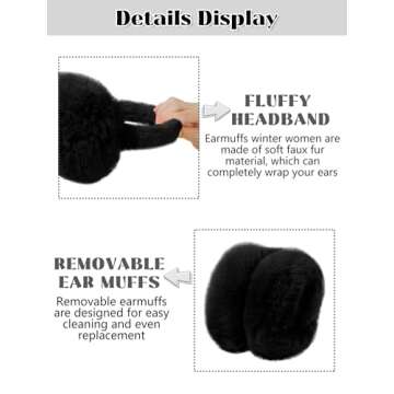 Stylish and Warm Ear Muffs for Women, Foldable Design