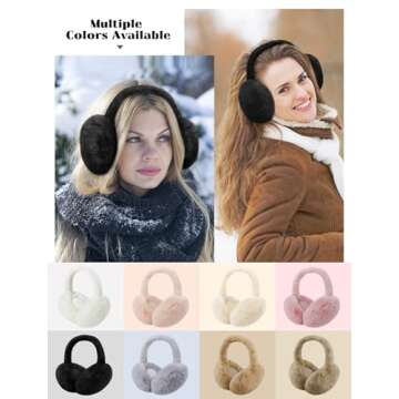 Stylish and Warm Ear Muffs for Women, Foldable Design