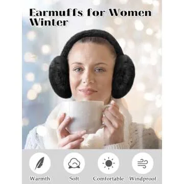 Stylish and Warm Ear Muffs for Women, Foldable Design