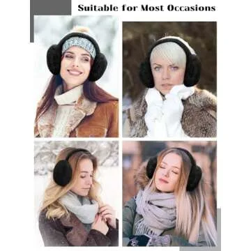 Stylish and Warm Ear Muffs for Women, Foldable Design