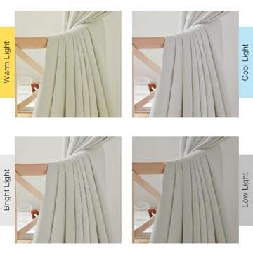 NICETOWN Room Darkening Curtains 96 inches Long 2 Panels, Thermal Curtains Rod Pocket/Back Tab/Hook Belt Light Blocking Noise Canceling Window Treatments for Living Room/Bedroom, Natural, W50 x L96