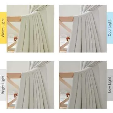 NICETOWN Room Darkening Curtains 96 inches Long 2 Panels, Thermal Curtains Rod Pocket/Back Tab/Hook Belt Light Blocking Noise Canceling Window Treatments for Living Room/Bedroom, Natural, W50 x L96