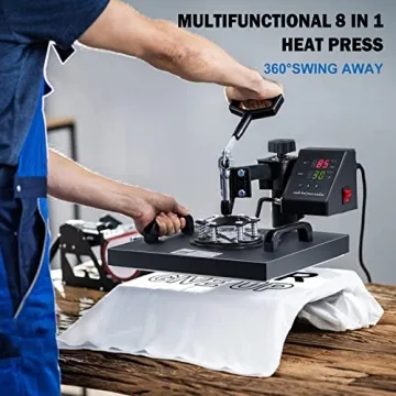 Topdeep Heat Press 15x15 Inch 8 in 1 Swing Away Machine