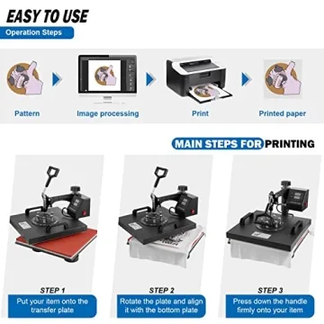 Topdeep Heat Press 15x15 Inch 8 in 1 Swing Away Machine