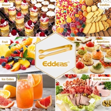 12PCS Mini Gold Serving Tongs for Appetizers, 6 & 4 Inch