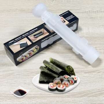 AISHN Sushi Roller 11.8 inches Sushi Bazooka Sushi Maker Chef Tool Rice Roller Durable Camp Chef Ric...