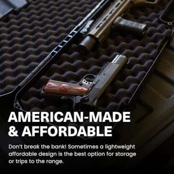 Condition 1 42” Economy Single Scope Hard Gun Carrying Case Model 210 with Foam, Long Storage Case, Lockable TSA Friendly, Water Resistant, Made in USA, 42.03"x10.50"x3.81" Black