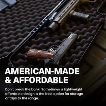 Condition 1 42” Economy Single Scope Hard Gun Carrying Case Model 210 with Foam, Long Storage Case, Lockable TSA Friendly, Water Resistant, Made in USA, 42.03"x10.50"x3.81" Black