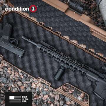 Condition 1 42” Economy Single Scope Hard Gun Carrying Case Model 210 with Foam, Long Storage Case, Lockable TSA Friendly, Water Resistant, Made in USA, 42.03"x10.50"x3.81" Black