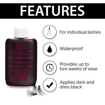 Ardell LashTite Lash Adhesive, Dark Eyelash Glue for Individual Lashes - Long-Lasting Waterproof Lash Glue, 2 fl oz
