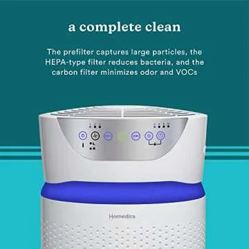 Homedics 5-in-1 UV-C Air Purifier - 360-Degree HEPA Filter for 1,659 Sq Ft, Extra Large Air Purifiers for Bedroom and Home, Essential Oil Pads, Built-In Timer, 5 Speed Settings for Large Rooms, White