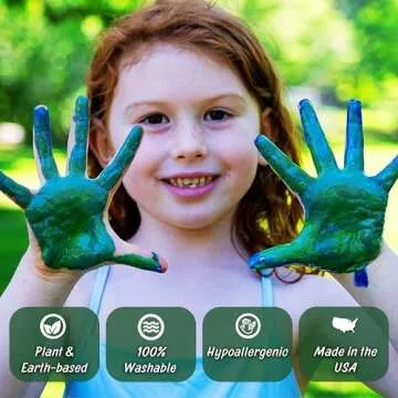 Petite Natural Earth Paint Kit – Eco-Friendly, Washable Craft Paint for Kids & DIY Projects, Non-Toxic, Gluten-Free, Made in the USA, Compostable Packaging, Organic & Mineral-Based Pigments, 6 Bright Colors, Easy Clean-Up