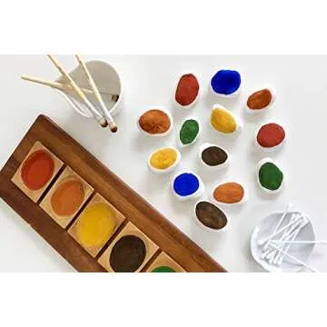 Petite Natural Earth Paint Kit – Eco-Friendly, Washable Craft Paint for Kids & DIY Projects, Non-Toxic, Gluten-Free, Made in the USA, Compostable Packaging, Organic & Mineral-Based Pigments, 6 Bright Colors, Easy Clean-Up