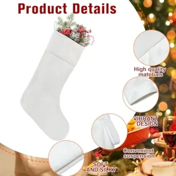 Juinipe Velvet Christmas Stockings - Classic Holiday Decor