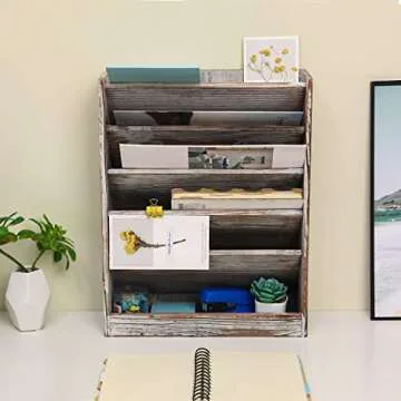 SuperbPag Wood Hanging File Organizer for Home and Office